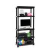 Plasticos Mq 5-Level Modular Super Forte Shelving 36 in. W x 74 in. H x 17 in. D in Black 417-BLK